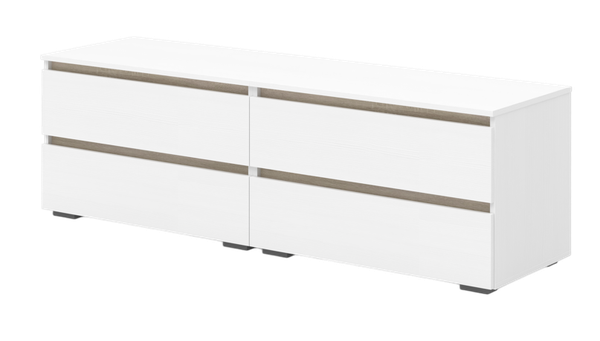 Изображение товара Тумба Кортекс-мебель Бари 160 4ш (белый/белый/дуб сонома)