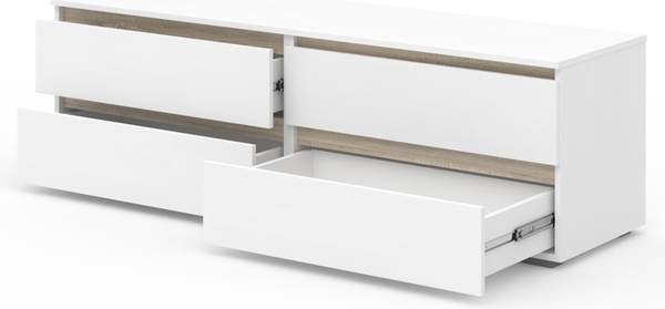 Изображение товара Тумба Кортекс-мебель Бари 160 4ш (белый/белый/дуб сонома)