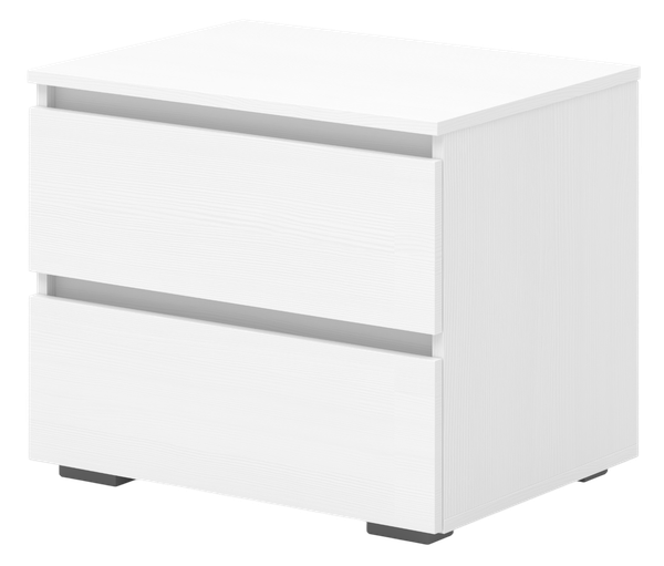Изображение товара Прикроватная тумба Кортекс-мебель Бари 60 2ш (белый/белый/белый)