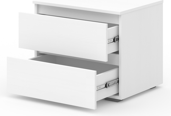 Изображение товара Прикроватная тумба Кортекс-мебель Бари 60 2ш (белый/белый/белый)
