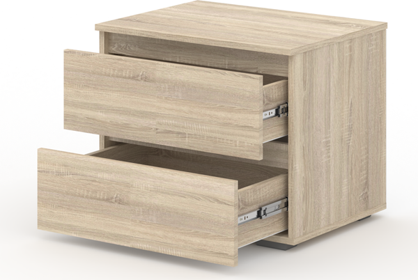 Изображение товара Прикроватная тумба Кортекс-мебель Бари 60 2ш (дуб сонома/дуб сонома/дуб сонома)