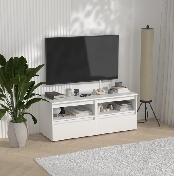 Изображение товара Тумба Кортекс-мебель Бари ТВ 120 2ш-2 (белый/белый/белый)