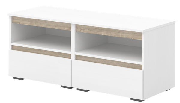 Изображение товара Тумба Кортекс-мебель Бари ТВ 120 2ш-2 (белый/белый/дуб сонома)