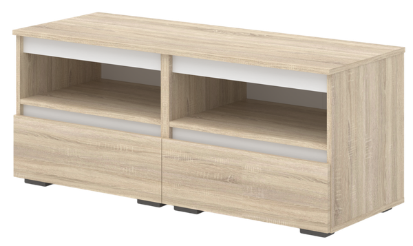 Изображение товара Тумба Кортекс-мебель Бари ТВ 120 2ш-2 (дуб сонома/дуб сонома/белый)