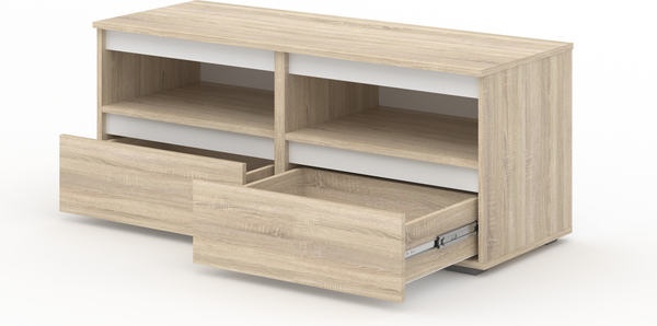 Изображение товара Тумба Кортекс-мебель Бари ТВ 120 2ш-2 (дуб сонома/дуб сонома/белый)