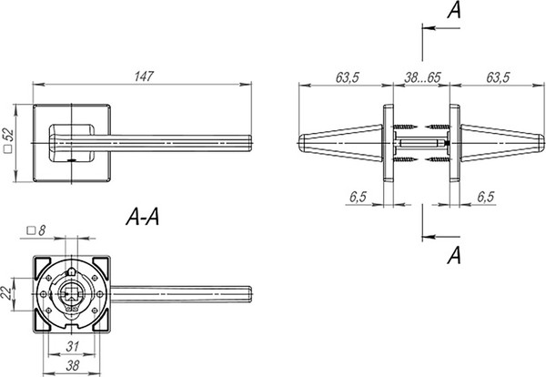 Изображение товара Ручка дверная Fuaro K.SL52.Prime BL-24 (черный)