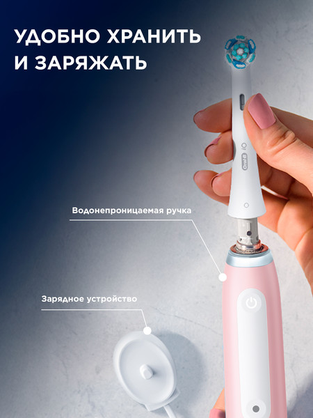 Изображение товара Электрическая зубная щетка Braun Oral-B / iOG3.1A6.0 (со сменными насадками, 4шт, розовый)