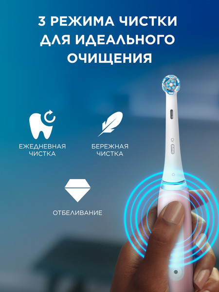 Изображение товара Электрическая зубная щетка Braun Oral-B / iOG3.1A6.0 (со сменными насадками, 4шт, розовый)