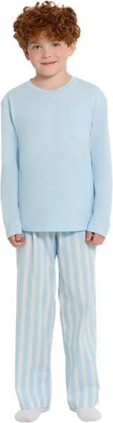 Изображение товара Пижама детская Mark Formelle 563330 (р.140-68-60, голубое небо/голубая полоска на белом)