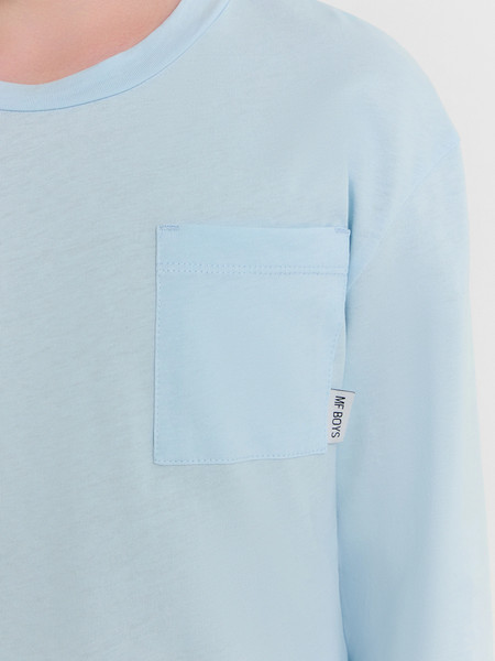 Изображение товара Пижама детская Mark Formelle 563330 (р.140-68-60, голубое небо/голубая полоска на белом)