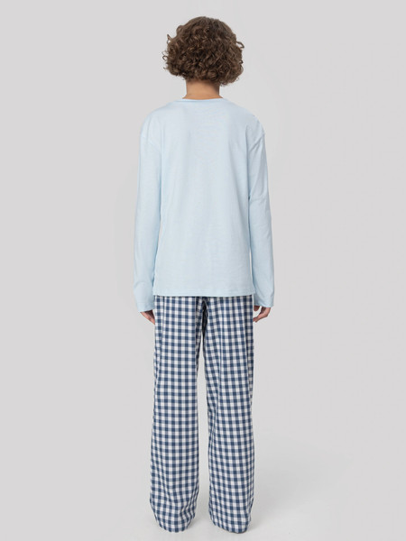 Изображение товара Пижама детская Mark Formelle 563330 (р.134-68-60, голубое небо/синяя клетка)