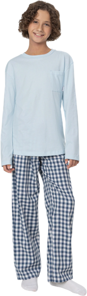 Изображение товара Пижама детская Mark Formelle 563330 (р.134-68-60, голубое небо/синяя клетка)