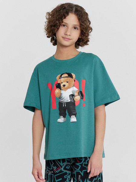 Изображение товара Пижама детская Mark Formelle 563327 (р.152-76, малахит/буквы на черном)