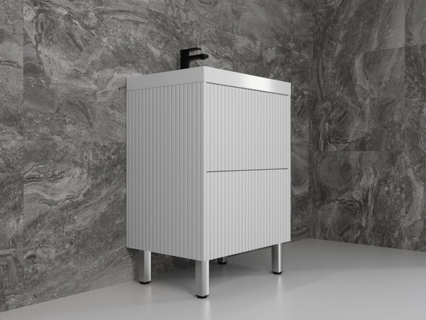 Изображение товара Тумба под умывальник Symbolite Стокгольм 60 Classic Push 2 ящика (белый рифленый софт)