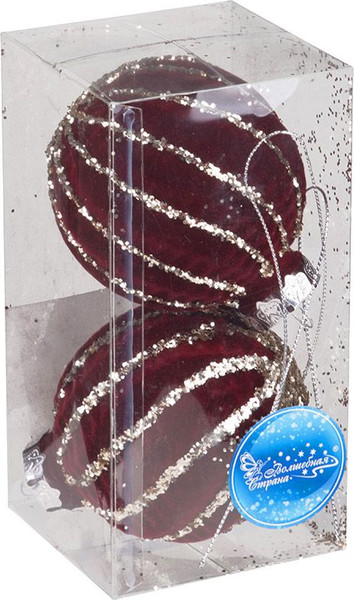 Изображение товара Набор шаров новогодних Волшебная страна Бургунди / 110454 (2шт)