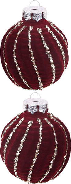 Изображение товара Набор шаров новогодних Волшебная страна Бургунди / 110454 (2шт)