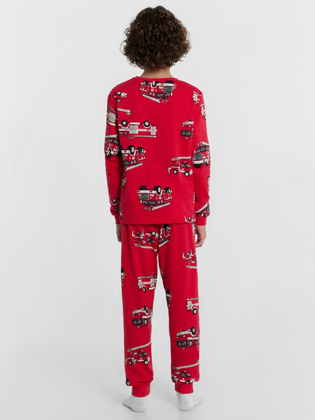Изображение товара Пижама детская Mark Formelle 563311 (р.134-68, пожарные машинки на красном)