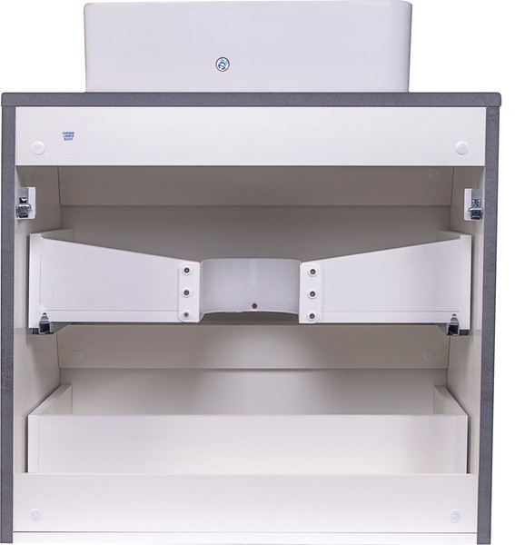 Изображение товара Тумба под умывальник Symbolite Атлантика 70 Люкс Plus 2 ящика со столешницей (подвесная, бетон темный)