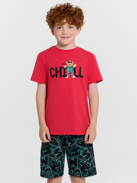 Изображение товара Пижама детская Mark Formelle 563318 (р.134-68, брусничный/буквы на черном)