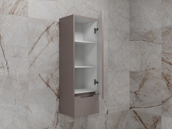 Изображение товара Шкаф-полупенал для ванной Symbolite Матис 36 Plus 1 ящик (эмаль, тауп темный)