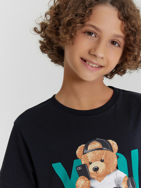 Изображение товара Пижама детская Mark Formelle 563318 (р.134-68, черный/мишки на неви)