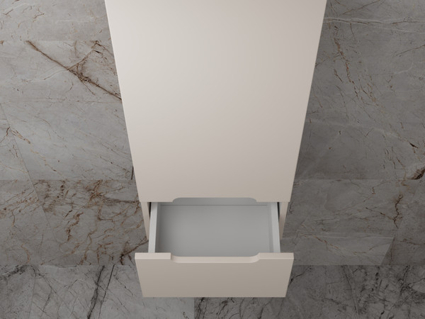 Изображение товара Шкаф-полупенал для ванной Symbolite Матис 36 Plus 1 ящик (эмаль, крем)