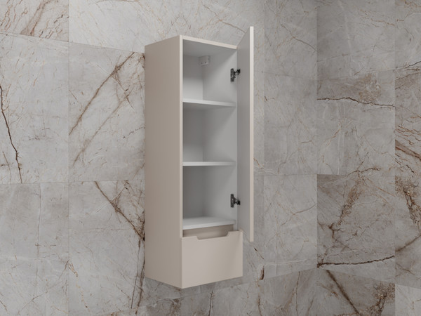 Изображение товара Шкаф-полупенал для ванной Symbolite Матис 36 Plus 1 ящик (эмаль, крем)