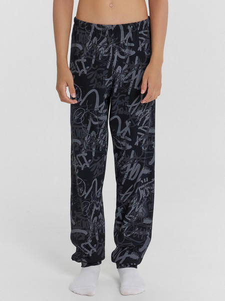 Изображение товара Пижама детская Mark Formelle 563321-1 (р.122-60, бежевый/граффити на черном)