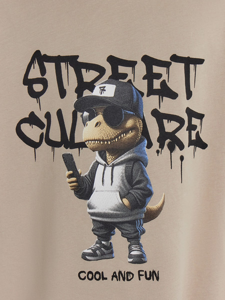 Изображение товара Пижама детская Mark Formelle 563321-1 (р.122-60, бежевый/граффити на черном)