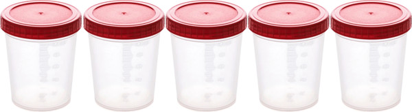 Изображение товара Набор контейнеров для биоматериала ЕвроКэп Стерильный с крышкой 100мл (5шт)