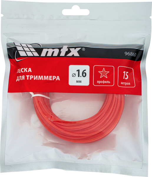 Изображение товара Леска для триммера MTX Звезда 1.6мм / 96860 (15м)