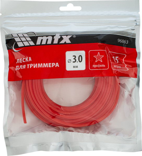 Изображение товара Леска для триммера MTX Звезда 3мм / 96863 (15м)