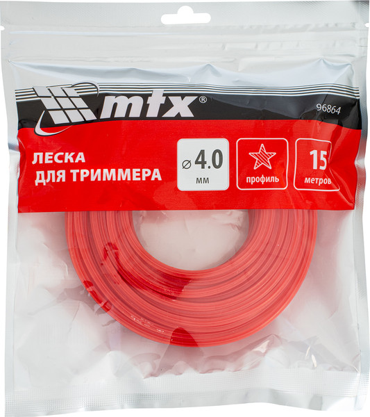 Изображение товара Леска для триммера MTX Звезда 4мм / 96864 (15м)