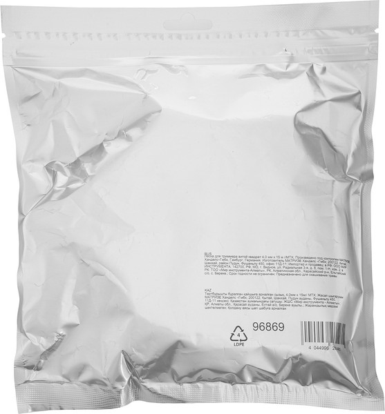 Изображение товара Леска для триммера MTX Витой квадрат 4мм / 96869 (15м)