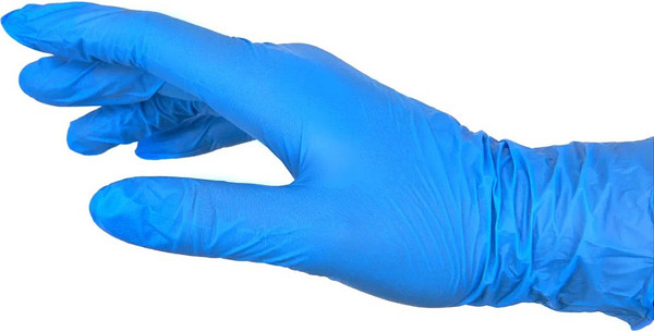 Изображение товара Перчатки одноразовые Zaubex Нитриловые неопудренные / 9122528 (L, 200шт, голубой)