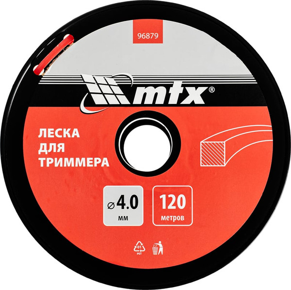 Изображение товара Леска для триммера MTX Квадрат 4мм / 96879 (120м, на катушке)