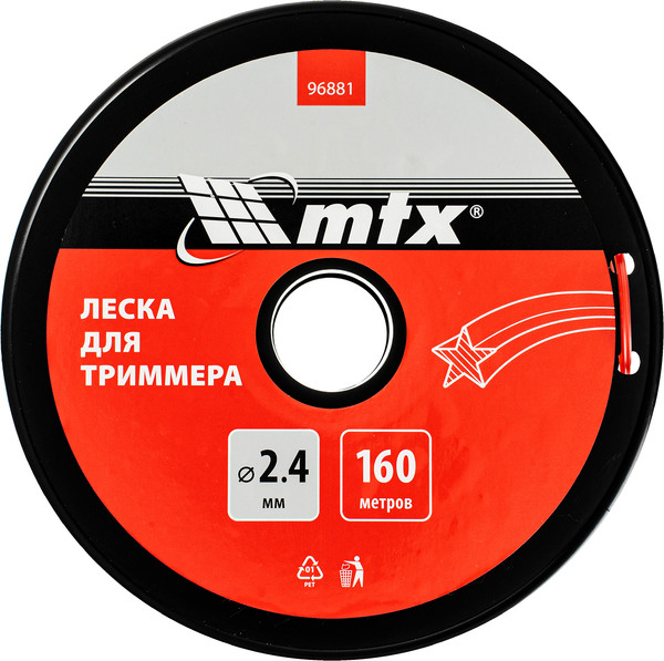 Изображение товара Леска для триммера MTX Звезда 2.4мм / 96881 (160м, на катушке)