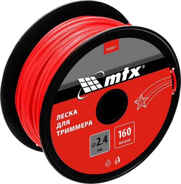Изображение товара Леска для триммера MTX Звезда 2.4мм / 96881 (160м, на катушке)