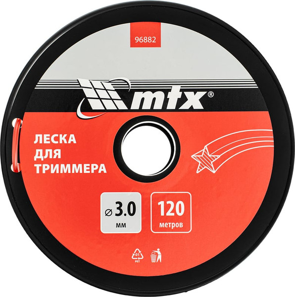 Изображение товара Леска для триммера MTX Звезда 3мм / 96882 (120м, на катушке)