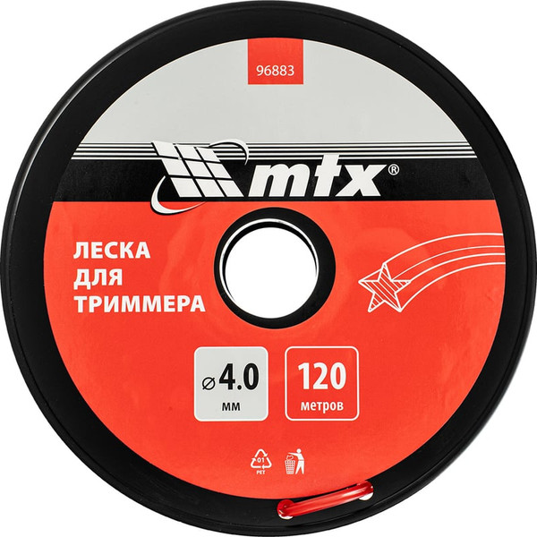 Изображение товара Леска для триммера MTX Звезда 4мм / 96883 (120м, на катушке)