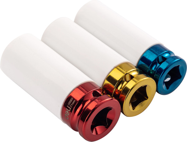 Изображение товара Набор головок слесарных Deli YS EDL2003Q (1/2", 17/19/21мм, 3шт, кейс)