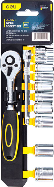 Изображение товара Набор головок слесарных Deli EDL0012T (12пр)