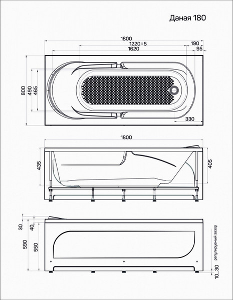 Изображение товара Ванна акриловая 1Марка Danaya 180х80