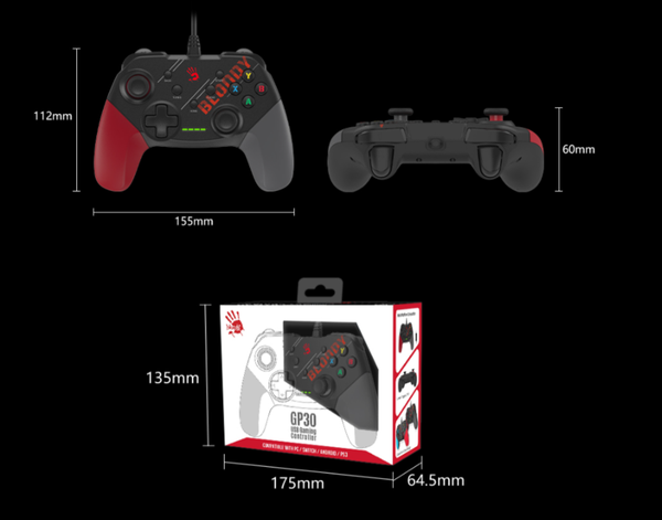 Изображение товара Геймпад A4Tech Bloody GP30 Sports (черный/голубой)