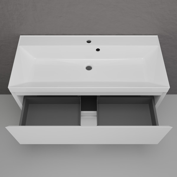 Изображение товара Тумба под умывальник Symbolite Манхэттен 100 Plus 2 ящика (белый матовый)