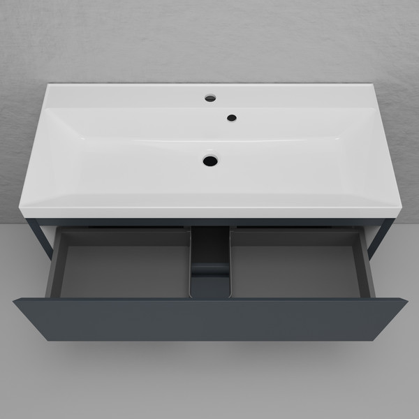 Изображение товара Тумба под умывальник Symbolite Манхэттен 100 Plus 2 ящика (графит)