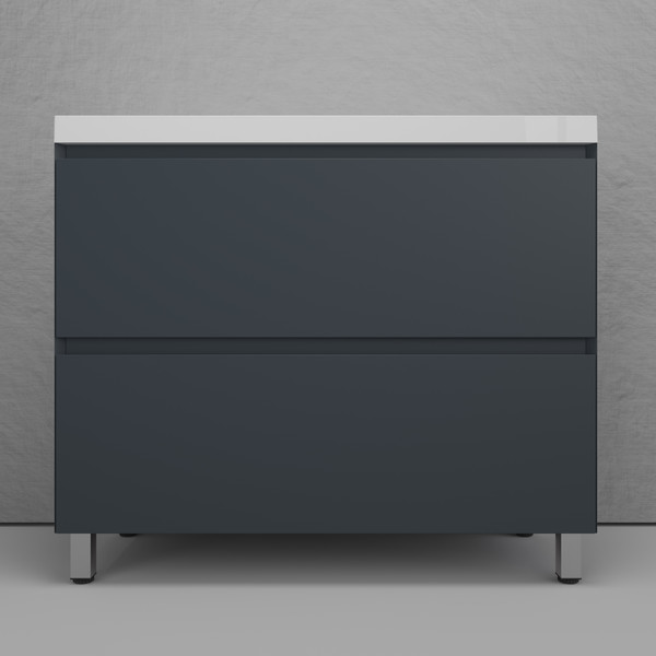 Изображение товара Тумба под умывальник Symbolite Манхэттен 100 Plus 2 ящика (графит)