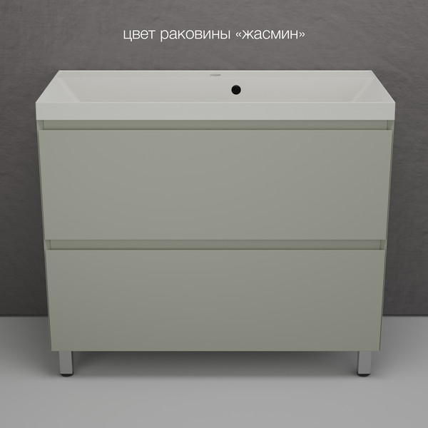 Изображение товара Тумба под умывальник Symbolite Манхэттен 100 Plus 2 ящика (олива)