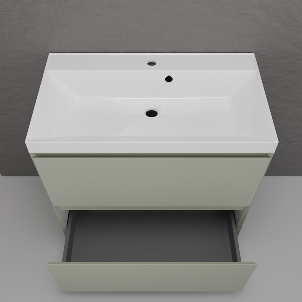 Изображение товара Тумба под умывальник Symbolite Манхэттен 80 Plus 2 ящика (олива)