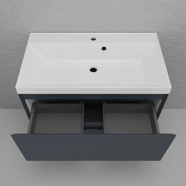 Изображение товара Тумба под умывальник Symbolite Манхэттен 80 Plus 2 ящика (графит)